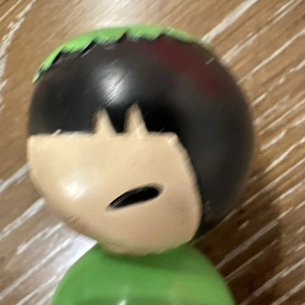 Momiji Strawberry Girl Hand Painted Resin Kokeshi‎ Message Doll Figurine